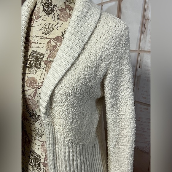 🛍️CAT & JACK Ivory boucle and ribbed knit cardigan sweater size XL. - Picture 3 of 11